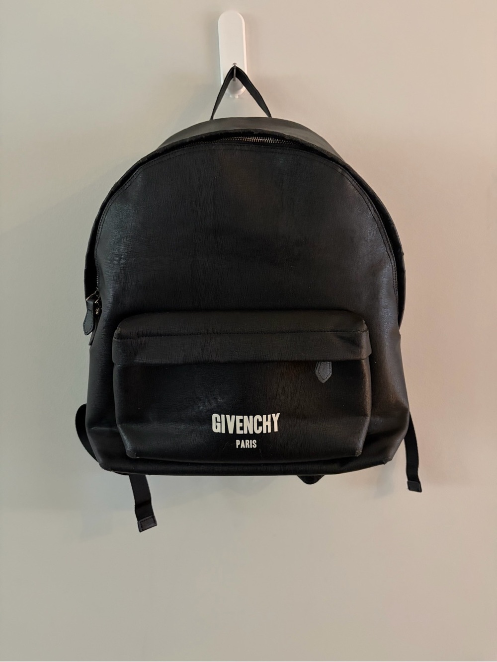Givenchy Black Leather Logo Backpack